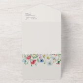 ワイルドフラワー庭園の結婚式ベージュシールアンドセンド オールインワン招待状 (外側)