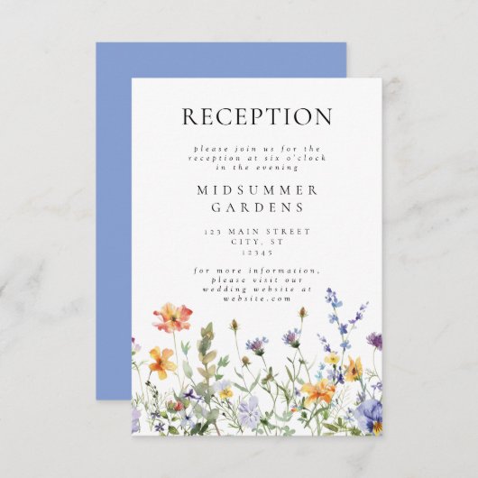ワイルドフラワー庭園の結婚式披露宴エンクロージャカード エンクロージャーカード (正面/裏面)