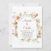 ワイルドフラワー庭園の結婚式招待状 招待状 (正面)