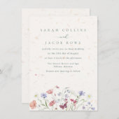 ワイルドフラワー庭園の結婚式招待状 招待状 (正面/裏面)