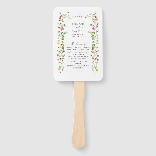 ワイルドフラワー庭園の結婚式計画 ハンドファン (正面)