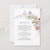 ワイルドフラワー庭園の結婚式詳細エンクロージャカード 招待状 (正面)