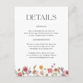 ワイルドフラワー庭園の結婚式詳細 エンクロージャーカード (正面)