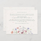 ワイルドフラワー庭園の結婚式詳細 エンクロージャーカード (正面/裏面)