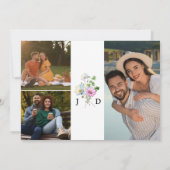 ワイルドフラワー庭園の結婚式3フォトモノグラム セーブザデート (裏面)