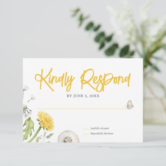 ワイルドフラワー庭園の結婚式 出欠カード (スタンド正面)