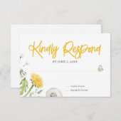 ワイルドフラワー庭園の結婚式 出欠カード (正面/裏面)