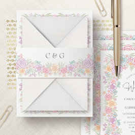 ワイルドフラワー庭園の結婚式 招待状ベリーバンド