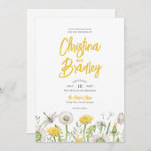 ワイルドフラワー庭園の結婚式 招待状 (正面/裏面)