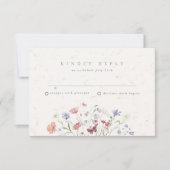 ワイルドフラワー庭園の結婚式RSVP 出欠カード (正面)