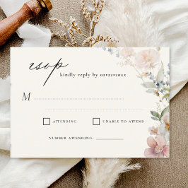 ワイルドフラワー庭園の結婚式RSVP 招待状