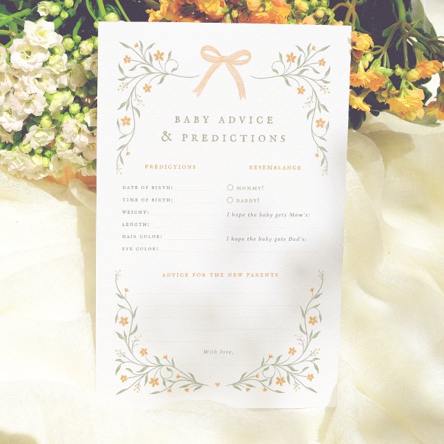 ワイルドフラワー弓赤ちゃんシャワー予測アドバイスゲーム (クリエイターアップロード済み)