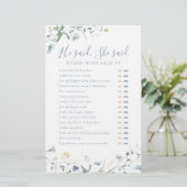 ワイルドフラワー彼は彼女はブライダルシャワーゲームを言った (スタンド正面)