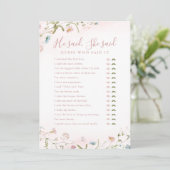 ワイルドフラワー彼は彼女はブライダルシャワーゲームを言った 招待状 (スタンド正面)