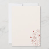 ワイルドフラワー彼与え私の蝶ブライダルシャワー 招待状 (裏面)