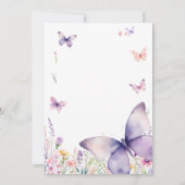 ワイルドフラワー彼与え私の蝶ブライダルシャワー 招待状 (裏面)