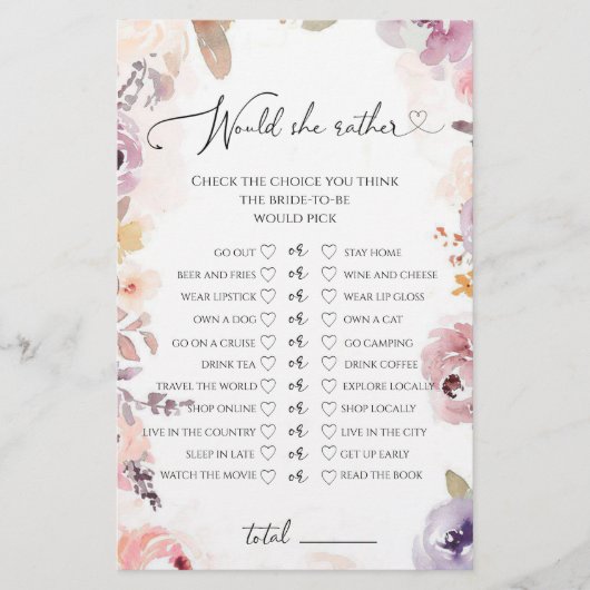 ワイルドフラワー彼女はむしろブライダルシャワーゲーム (正面)