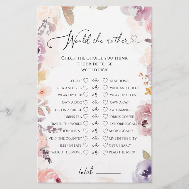 ワイルドフラワー彼女はむしろブライダルシャワーゲーム (正面)