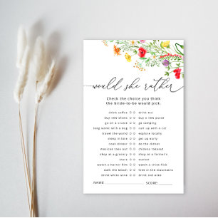 ワイルドフラワー彼女はむしろブライダルシャワーゲーム