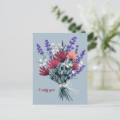 ワイルドフラワー恋しく思ブーケイユーかわいらしカスタム ポストカード (スタンド正面)