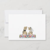 ワイルドフラワー恐竜テーマ結婚の返信 出欠カード (裏面)