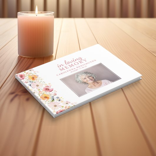 ワイルドフラワー愛する思い出の葬儀記念写真 ゲストブック