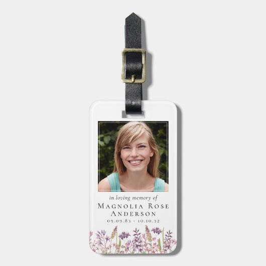 ワイルドフラワー愛の記憶の記念祈りの言葉 ラゲッジタグ (正面縦)
