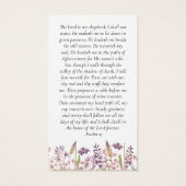 ワイルドフラワー愛の記憶記念祈りの言葉カード (裏面)