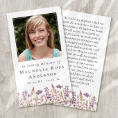 ワイルドフラワー愛の記憶記念祈りの言葉カード