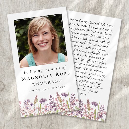 ワイルドフラワー愛の記憶記念祈りの言葉カード