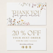 ワイルドフラワー感謝していは、割引カード (正面&裏面)