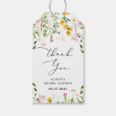ワイルドフラワー感謝していブライダルシャワーyouラベル ギフトタグ (正面)