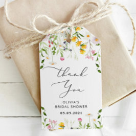 ワイルドフラワー感謝していブライダルシャワーyouラベル ギフトタグ