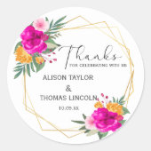 ワイルドフラワー感謝してい春クラシックラウンドステッカー ラウンドシール (正面)