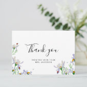 ワイルドフラワー感謝ノートカード サンキューカード (スタンド正面)