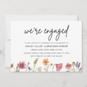 ワイルドフラワー我々は婚約した婚約パーティ 招待状 (正面)