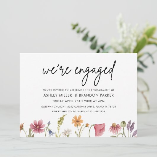 ワイルドフラワー我々は婚約した婚約パーティ 招待状 (スタンド正面)