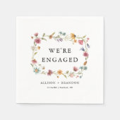 ワイルドフラワー我々は婚約パーティ婚約したナプキンス スタンダードカクテルナプキン (正面)