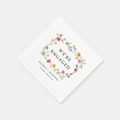 ワイルドフラワー我々は婚約パーティ婚約したナプキンス スタンダードカクテルナプキン (角)