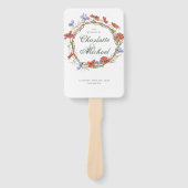 ワイルドフラワー手作りリース結婚式プログラム ハンドファン (正面)