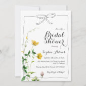ワイルドフラワー手引き弓お洒落ブライダルシャワー 招待状 (正面)