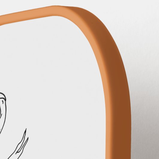 ワイルドフラワー手描き弓フローライニシャルモノグラム ピックルボールラケット (左詳細)