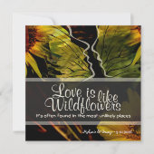 ワイルドフラワー抽象芸術ひまわり 招待状 (正面)