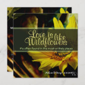 ワイルドフラワー抽象芸術ひまわり 招待状 (正面/裏面)