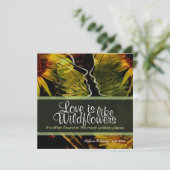 ワイルドフラワー抽象芸術ひまわり 招待状 (スタンド正面)