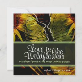 ワイルドフラワー抽象芸術ひまわり 招待状