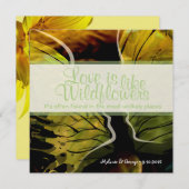 ワイルドフラワー抽象芸術ひまわり 招待状 (正面/裏面)