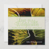 ワイルドフラワー抽象芸術ひまわり 招待状 (正面)