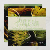 ワイルドフラワー抽象芸術ひまわり 招待状 (正面/裏面)