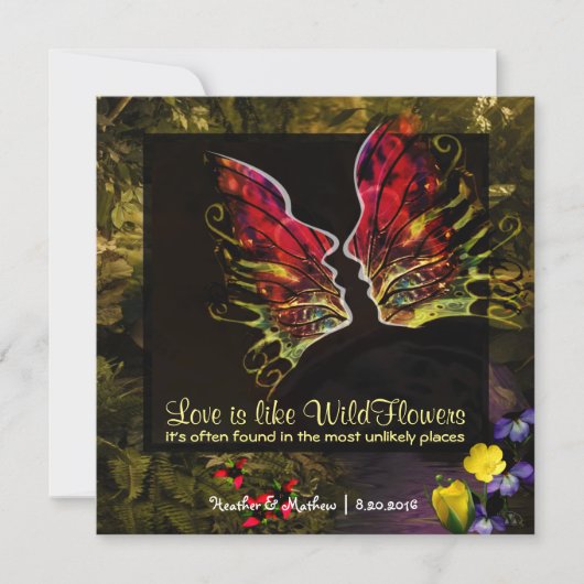 ワイルドフラワー抽象芸術振動 招待状 (正面)